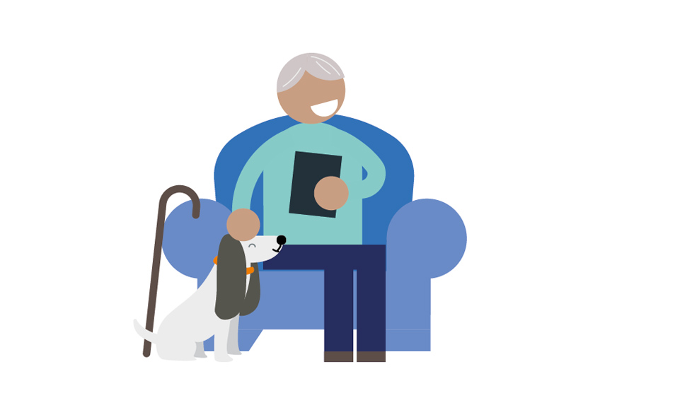 Graphic of elderly person
