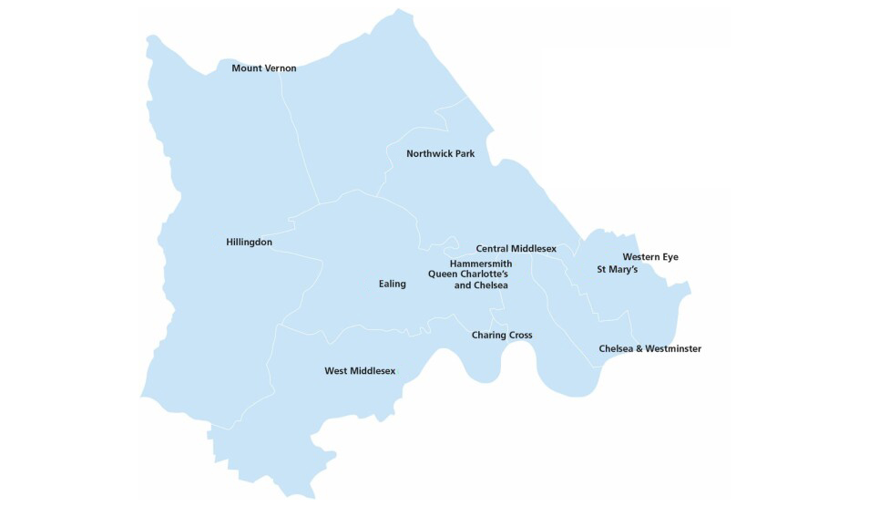 North west London hospital group map