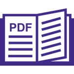 Graphic icon of open PDF document