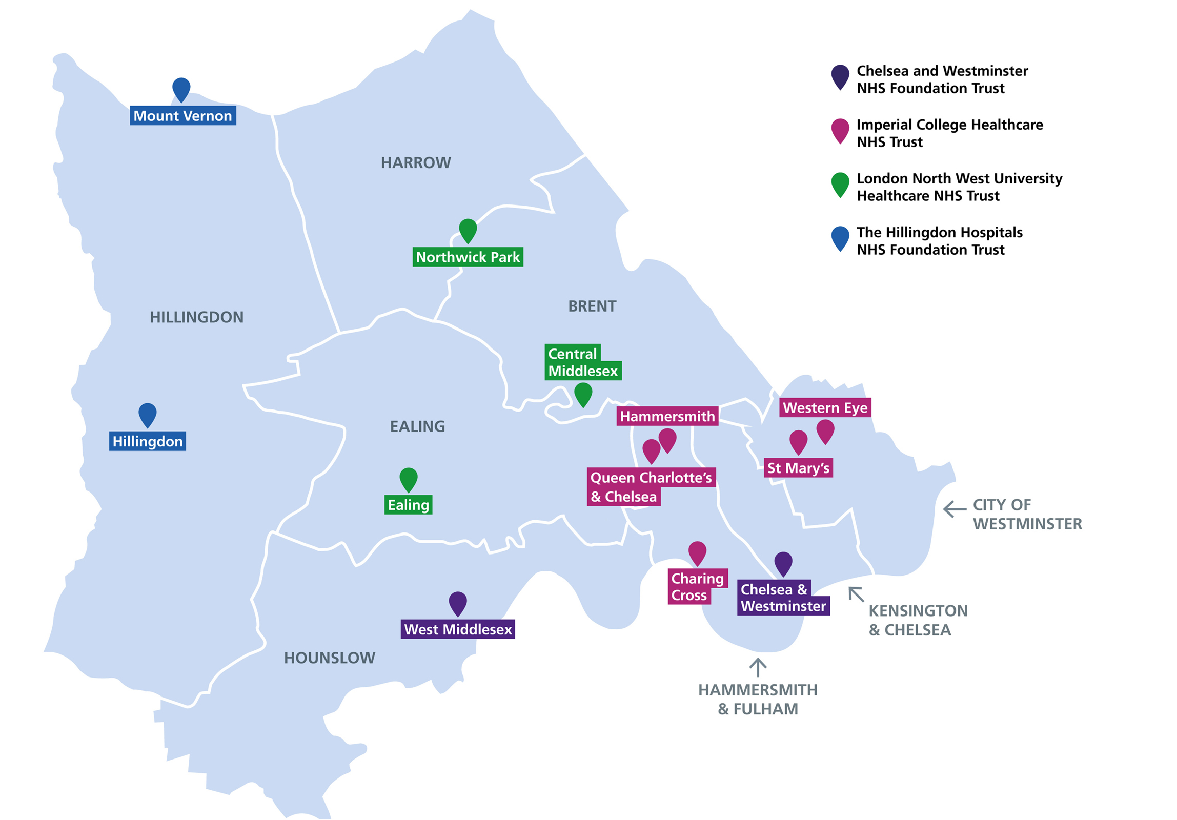 North west London acute provider collaborative map